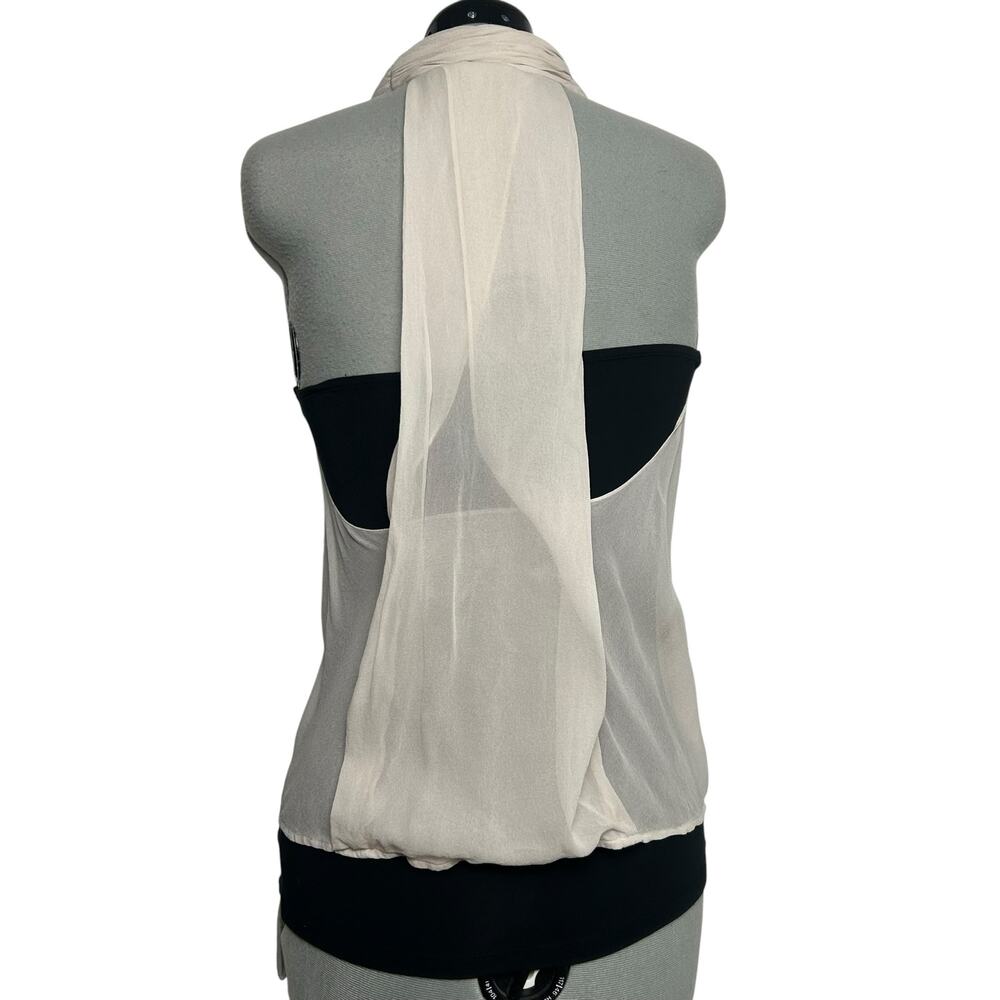 Trouvé Black and Cream Silk Tank Top Size S - Picture 4 of 8